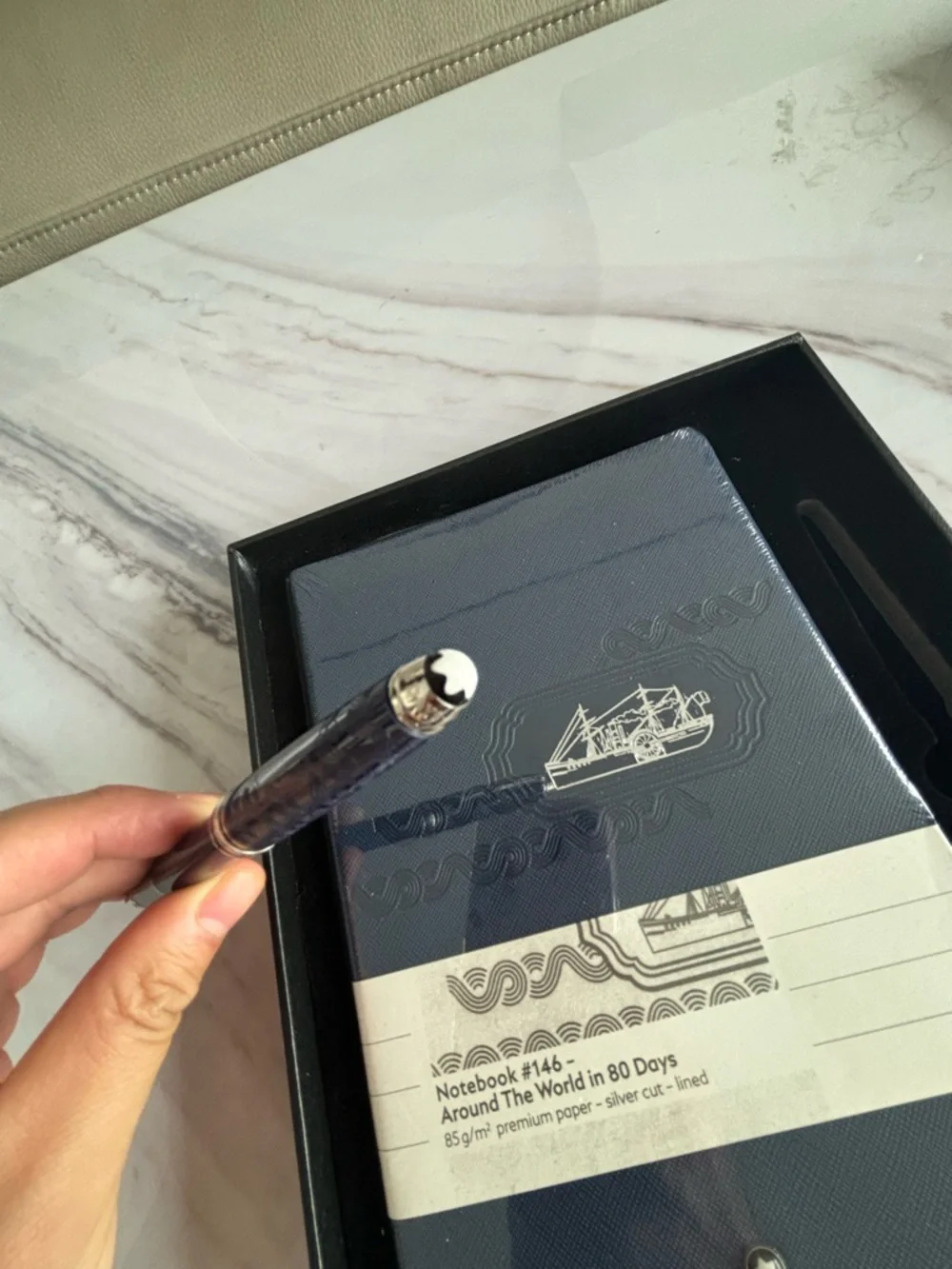 Montblanc Fountain Pen, Signing Pen, and Notebook Set